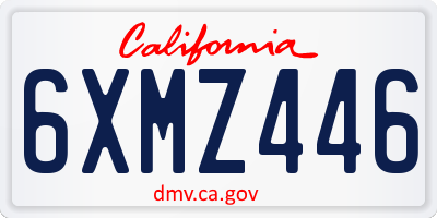 CA license plate 6XMZ446