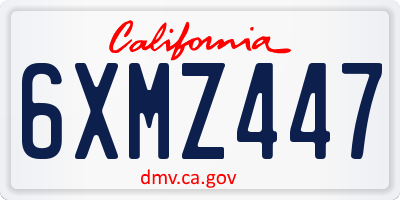 CA license plate 6XMZ447