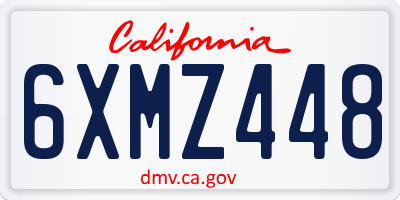 CA license plate 6XMZ448