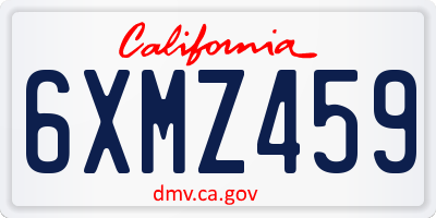 CA license plate 6XMZ459