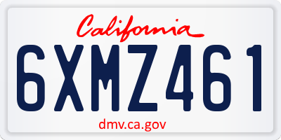 CA license plate 6XMZ461