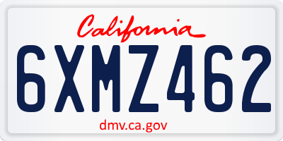 CA license plate 6XMZ462