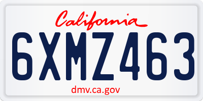 CA license plate 6XMZ463