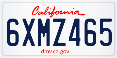 CA license plate 6XMZ465