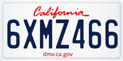 CA license plate 6XMZ466