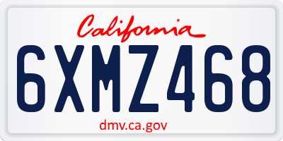 CA license plate 6XMZ468