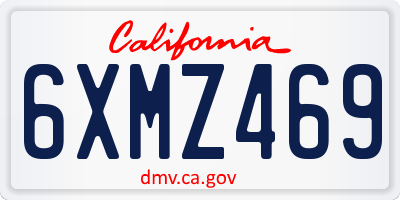 CA license plate 6XMZ469