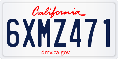 CA license plate 6XMZ471