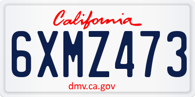 CA license plate 6XMZ473