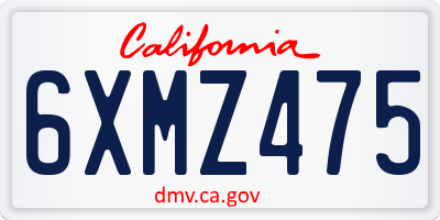 CA license plate 6XMZ475
