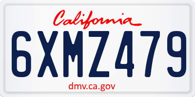 CA license plate 6XMZ479