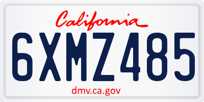 CA license plate 6XMZ485