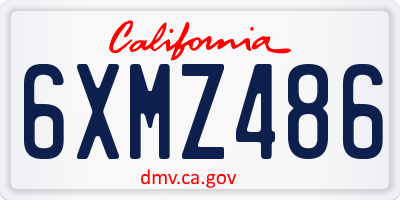 CA license plate 6XMZ486