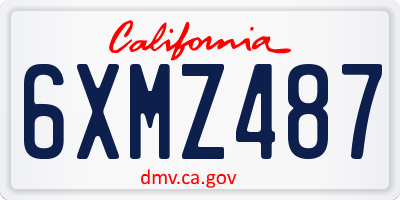 CA license plate 6XMZ487