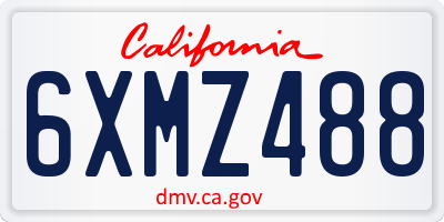 CA license plate 6XMZ488