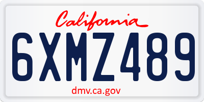 CA license plate 6XMZ489