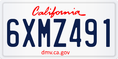 CA license plate 6XMZ491