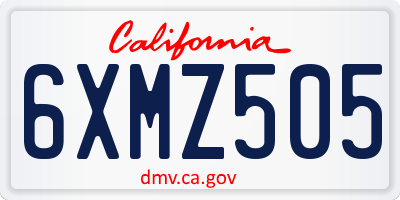 CA license plate 6XMZ505