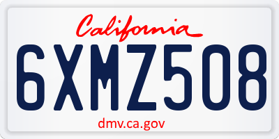 CA license plate 6XMZ508
