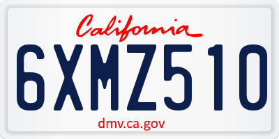 CA license plate 6XMZ510