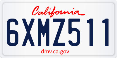 CA license plate 6XMZ511