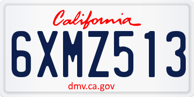 CA license plate 6XMZ513