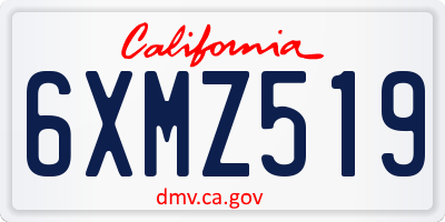 CA license plate 6XMZ519