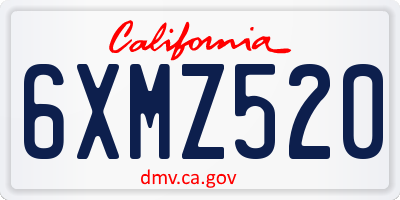 CA license plate 6XMZ520