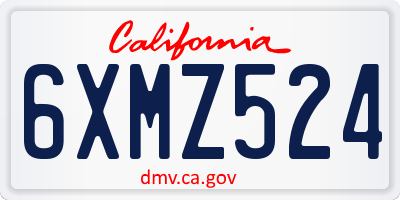 CA license plate 6XMZ524
