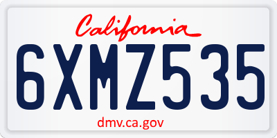 CA license plate 6XMZ535