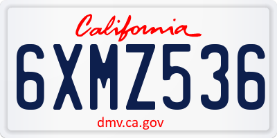 CA license plate 6XMZ536