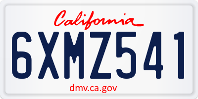 CA license plate 6XMZ541