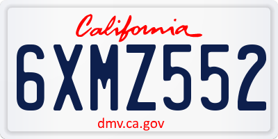 CA license plate 6XMZ552