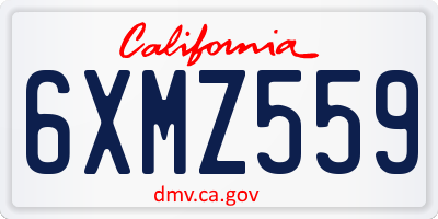 CA license plate 6XMZ559