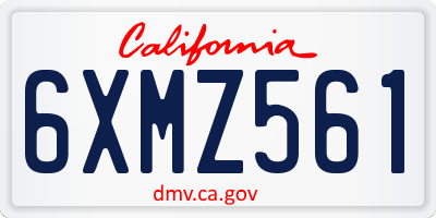 CA license plate 6XMZ561