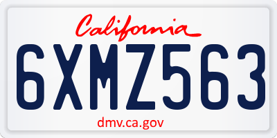CA license plate 6XMZ563