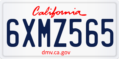 CA license plate 6XMZ565