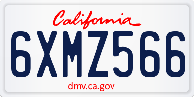 CA license plate 6XMZ566