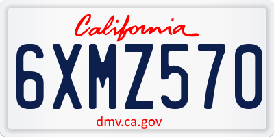 CA license plate 6XMZ570