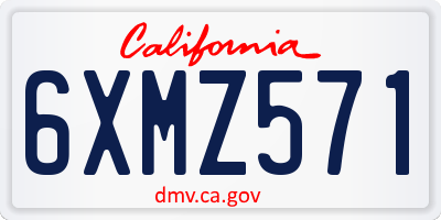 CA license plate 6XMZ571
