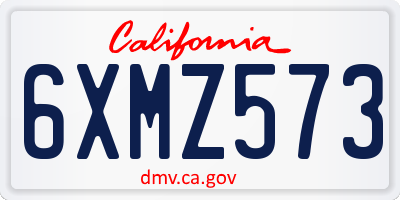 CA license plate 6XMZ573