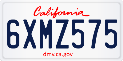CA license plate 6XMZ575