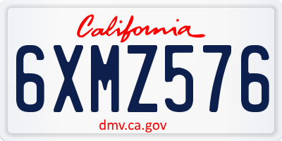 CA license plate 6XMZ576