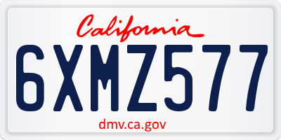 CA license plate 6XMZ577