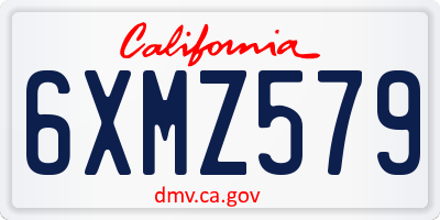CA license plate 6XMZ579