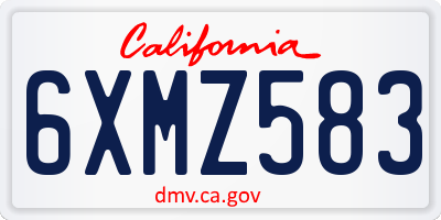 CA license plate 6XMZ583