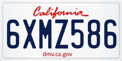 CA license plate 6XMZ586