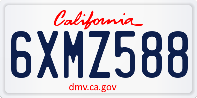 CA license plate 6XMZ588