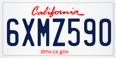 CA license plate 6XMZ590