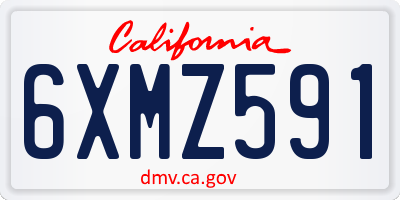 CA license plate 6XMZ591